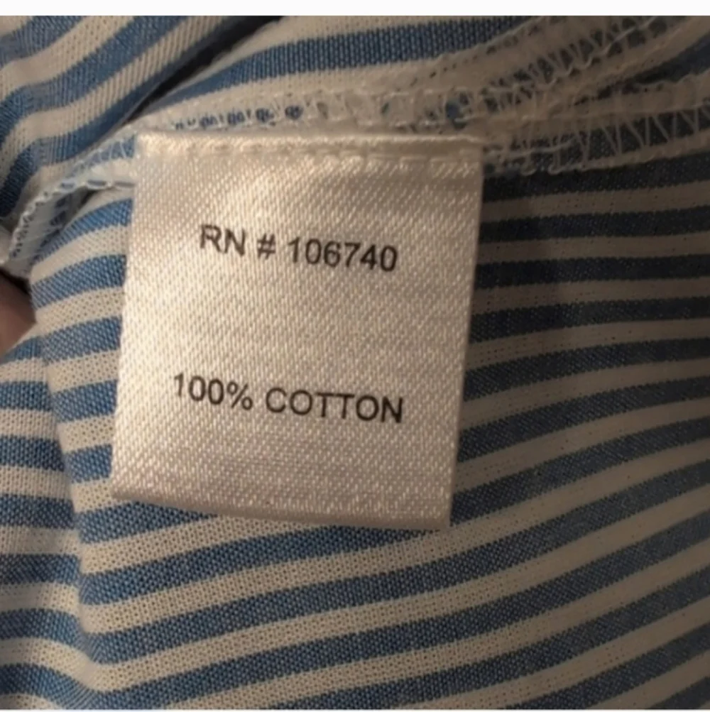 Blue striped sleeveless button-up casual Collared Shirt swim coverup 100%Cotton - Picture 7 of 8